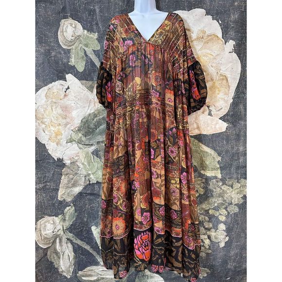 New Free People Too Much To Dream Embellished Maxi Dress Size Large - Picture 6 of 8
